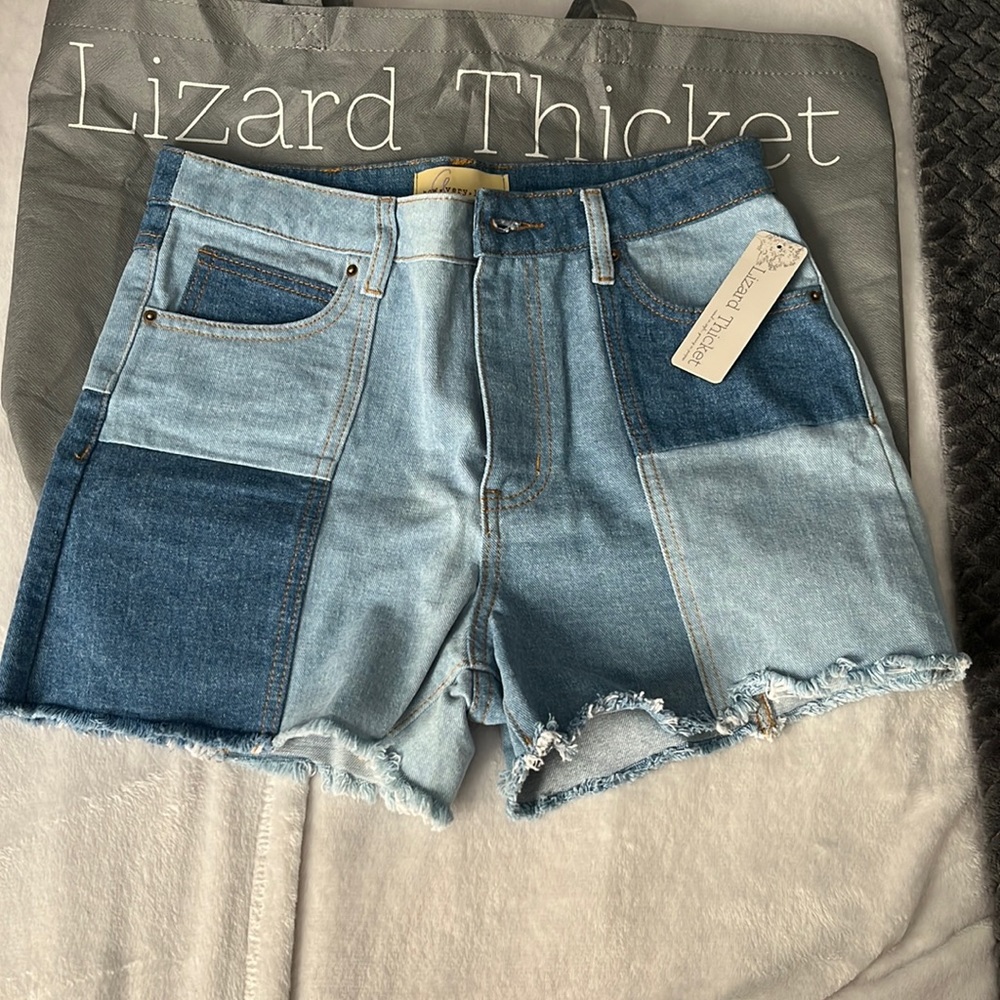 Patchwork Jean Shorts